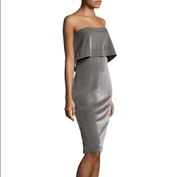 NWT Likely Driggs Strapless Velvet Pewter Dress - Picture 2 of 14